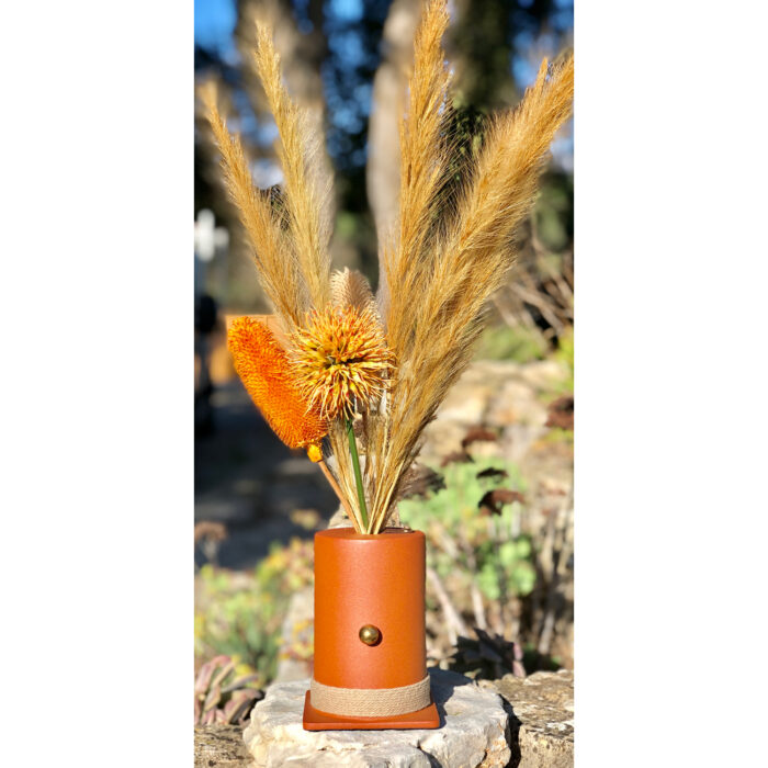 Vase 1995 - Terracotta - Laiton - Soliflore - Déco