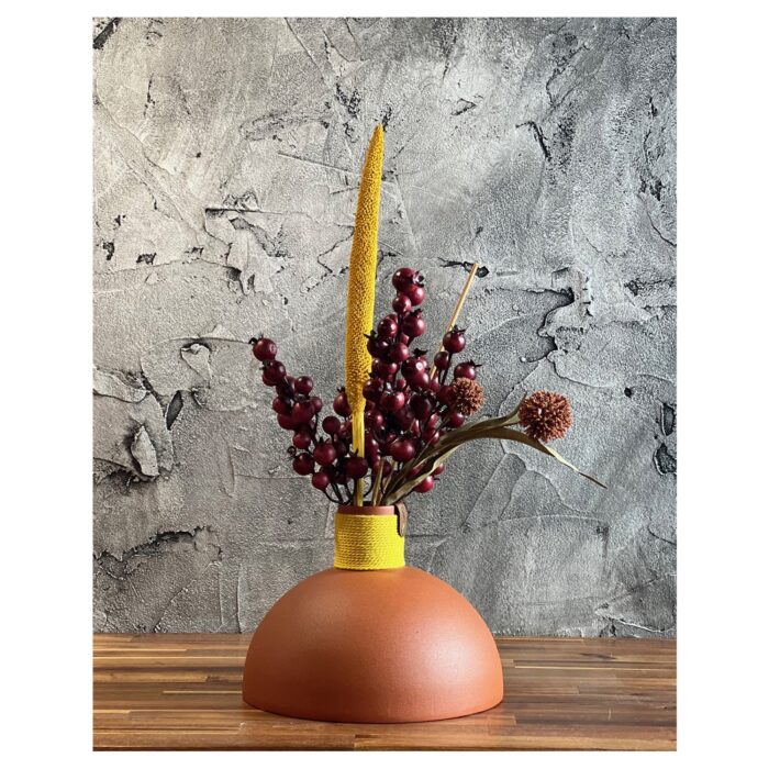 Vase 1944 - Terracotta - Vase dôme métal - Déco d'intérieur - Bohème – Image 7