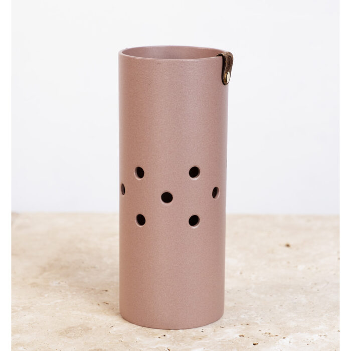 Vase en métal 1950 rose poudré Saint Ange Décoration