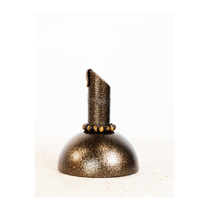 Vase 1973 - Bronze doré - Petit vase - Oeil de tigre  - Industriel – Image 4