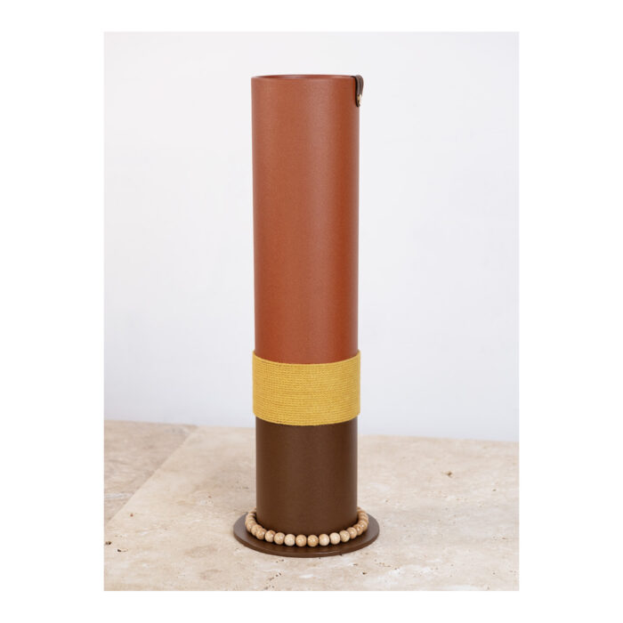 Vase en métal 2021 bicolore terracotta et chocolat Saint Ange Décoration