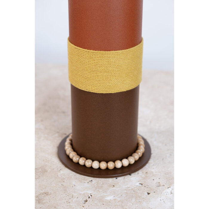 Vase en métal 2021 bicolore et son collier de bois Saint Ange Décoration