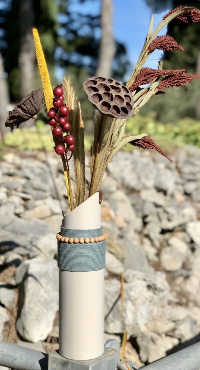 Vase 1971 - Grège - Vase biseauté - Décoration naturelle – Image 4