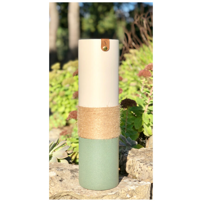 Vase 1993 - Bicolore - Grège et vert - Nature - Compo florale – Image 2