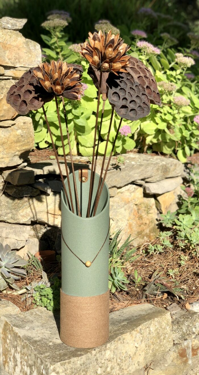 Vase 1999 - Vert - Vase décoration d'art - Fleurs séchées - Naturel – Image 6