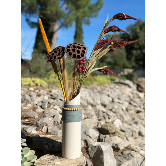 Vase 1971 - Grège - Vase biseauté - Décoration naturelle