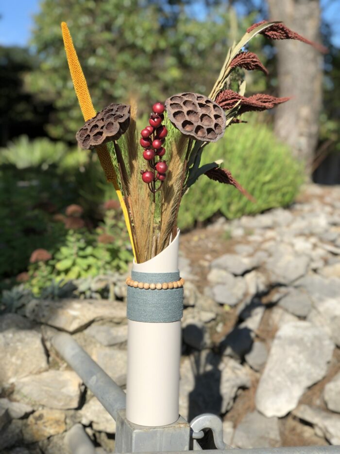 Vase 1971 - Grège - Vase biseauté - Décoration naturelle – Image 3