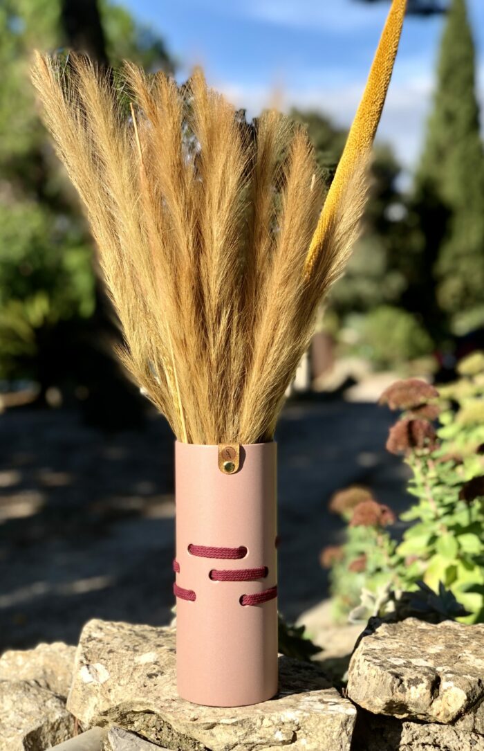 Vase 2019 - Rose poudré - Vase droit ajouré - Déco d'intérieur - Pampa – Image 3