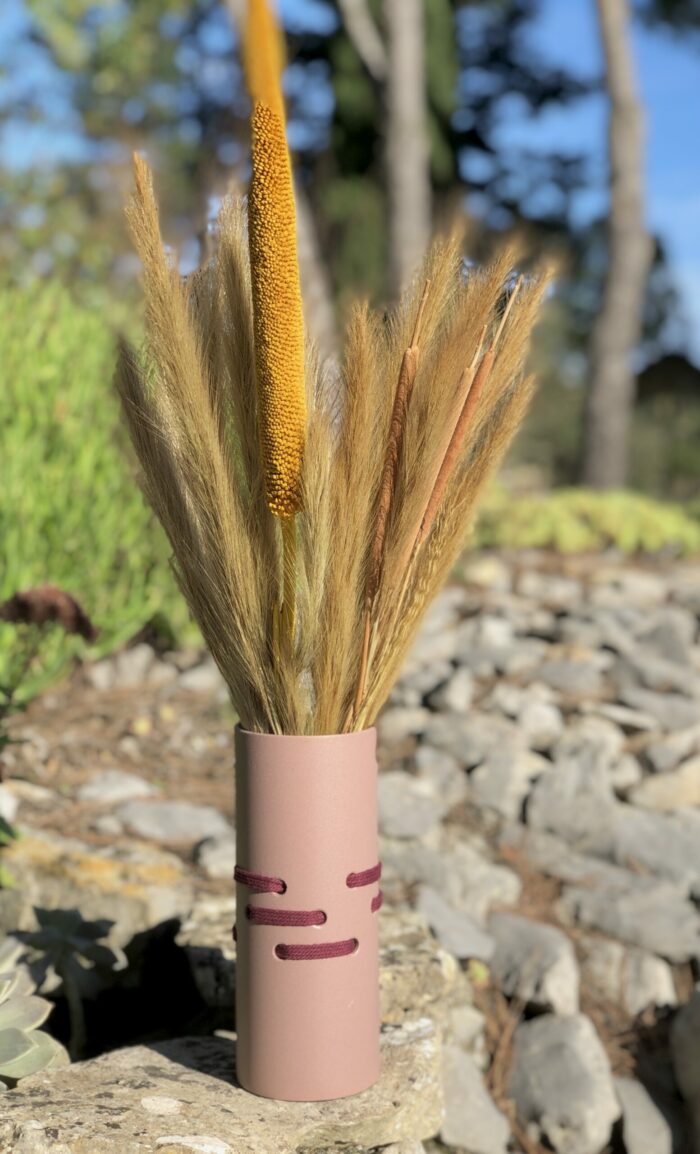 Vase 2019 - Rose poudré - Vase droit ajouré - Déco d'intérieur - Pampa – Image 5