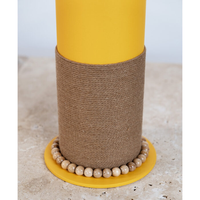 Vase 2021 - Jaune - Grand vase - Collier bois naturel - Déco d'intérieur – Image 5