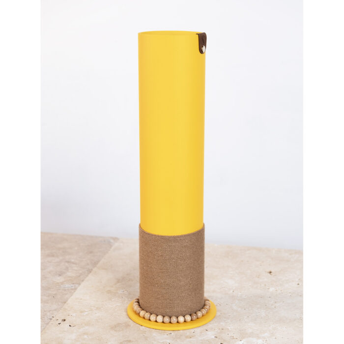 Vase 2021 - Jaune - Grand vase - Collier bois naturel - Déco d'intérieur – Image 4